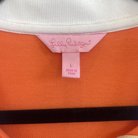 Lilly Pulitzer Orange Sleeveless Polo Top Size L - Picture 2 of 3